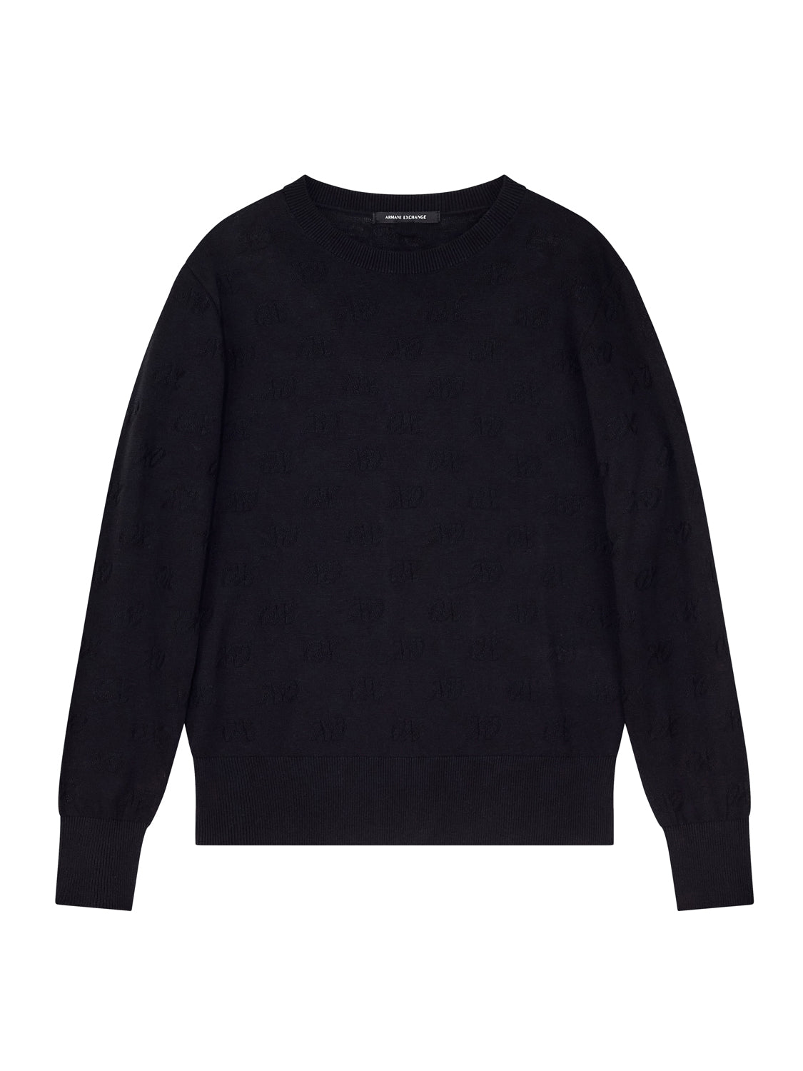 ARMANI EXCHANGE Armani Exchange Pullover Con Motivo A Rilievo - Nero All Over Black