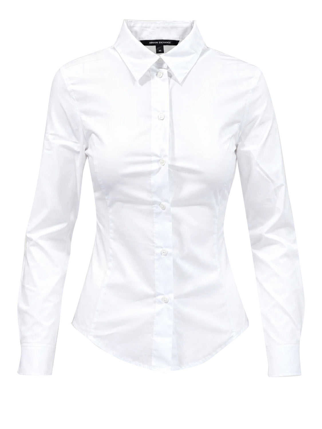 ARMANI EXCHANGE Camicia Stretch In Popeline Di Cotone Armani Exchange - Bianco Optic White