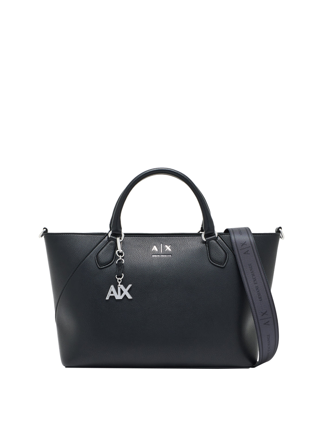 ARMANI EXCHANGE Borsa A Shopper Armani Exchange Logo Frontale - Nero BLACK