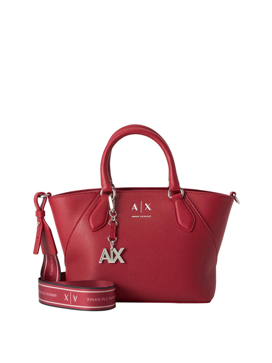 ARMANI EXCHANGE Borsa A Shopper Armani Exchange Logo Frontale - Rosso Opera