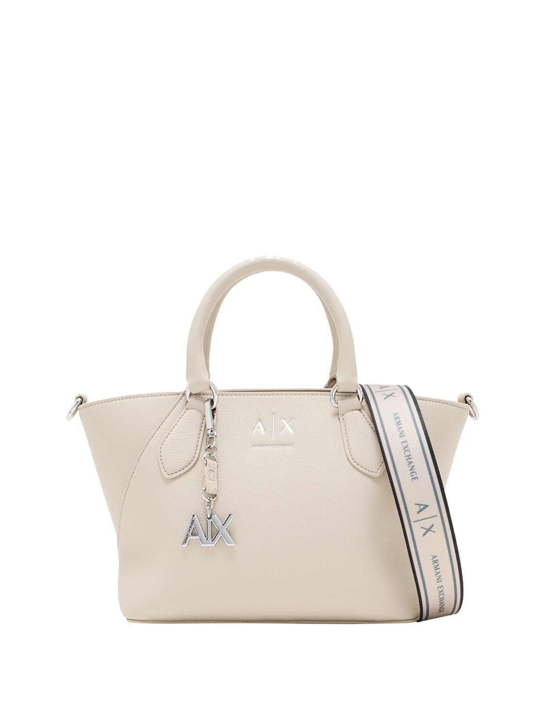 ARMANI EXCHANGE Borsa A Shopper Armani Exchange Logo Frontale - Beige Script