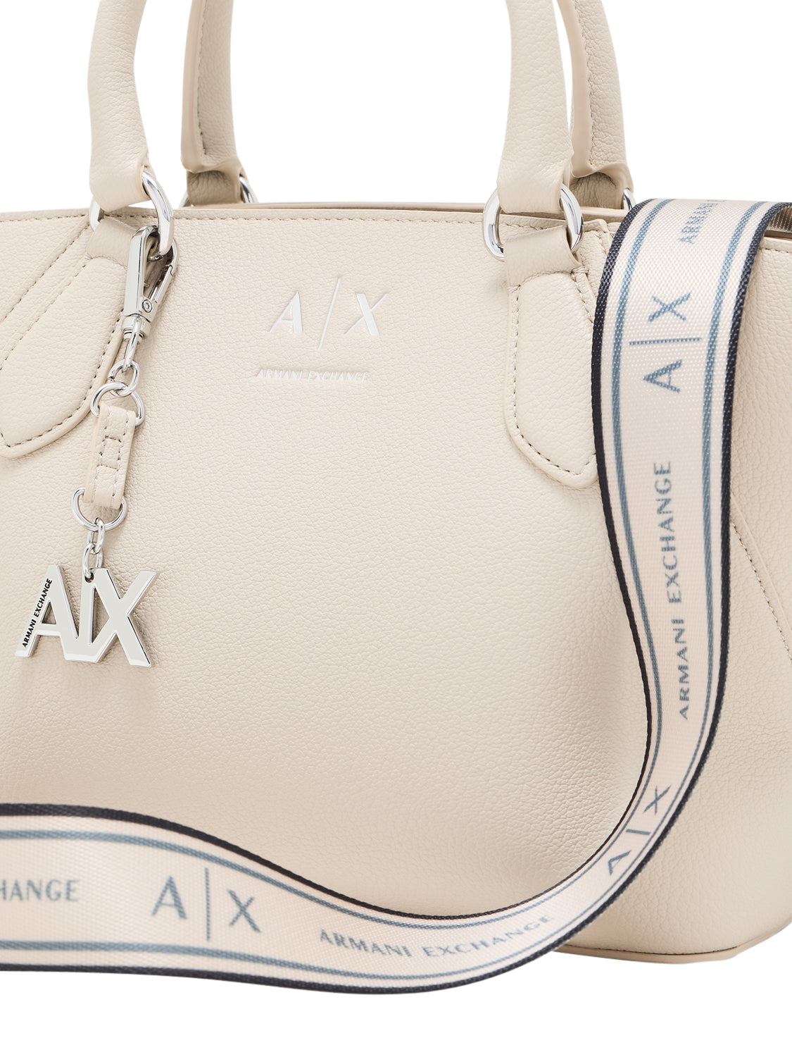 ARMANI EXCHANGE Borsa A Shopper Armani Exchange Logo Frontale - Beige Script