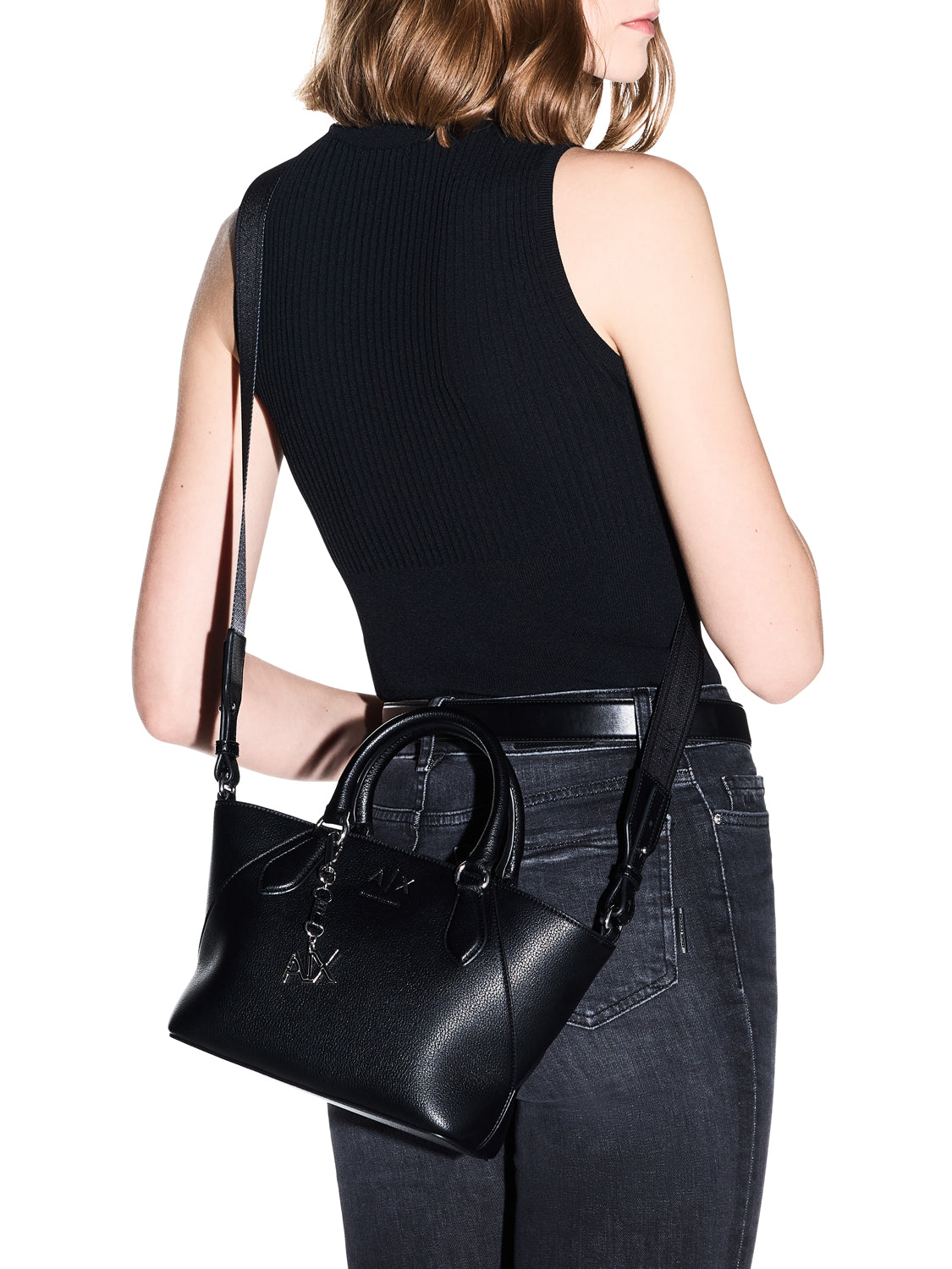 ARMANI EXCHANGE Armani Exchange Borsa A Shopper Logo Frontale - Nero BLACK