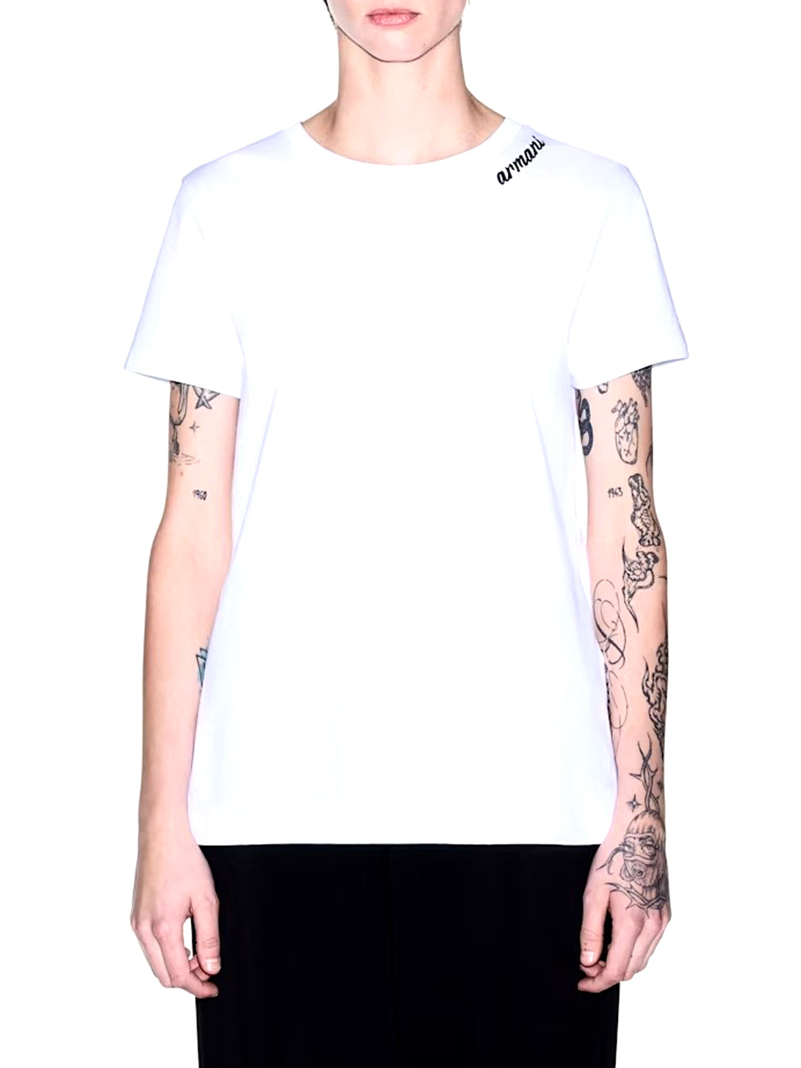 ARMANI EXCHANGE Tshirt Regular Fit In Jersey Di Cotone Con Scritta Armani Exchange - Bianco Optic White