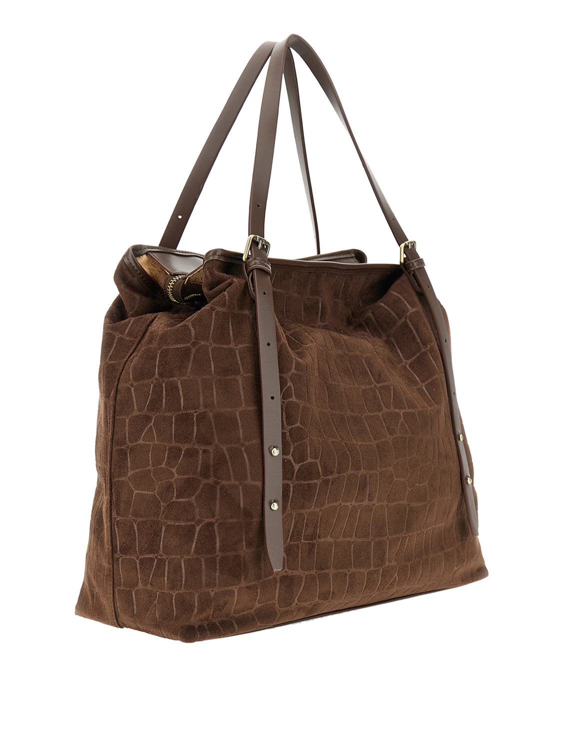 CAFE'NOIR Cafè Noir Borsa A Tracolla Morbida Tote Grande In Materiale Sintetico Marrone T.MORO