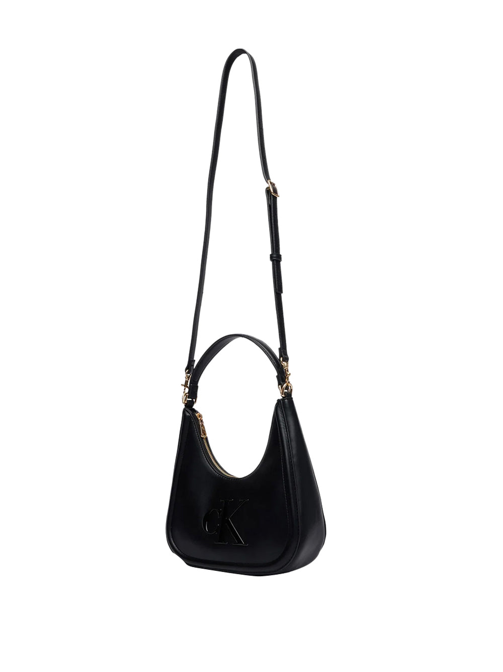 CALVIN ACC.2USCITA Calvin Klein Borsa A Spalla Bold Ck Small Crescent - Nero BLACK