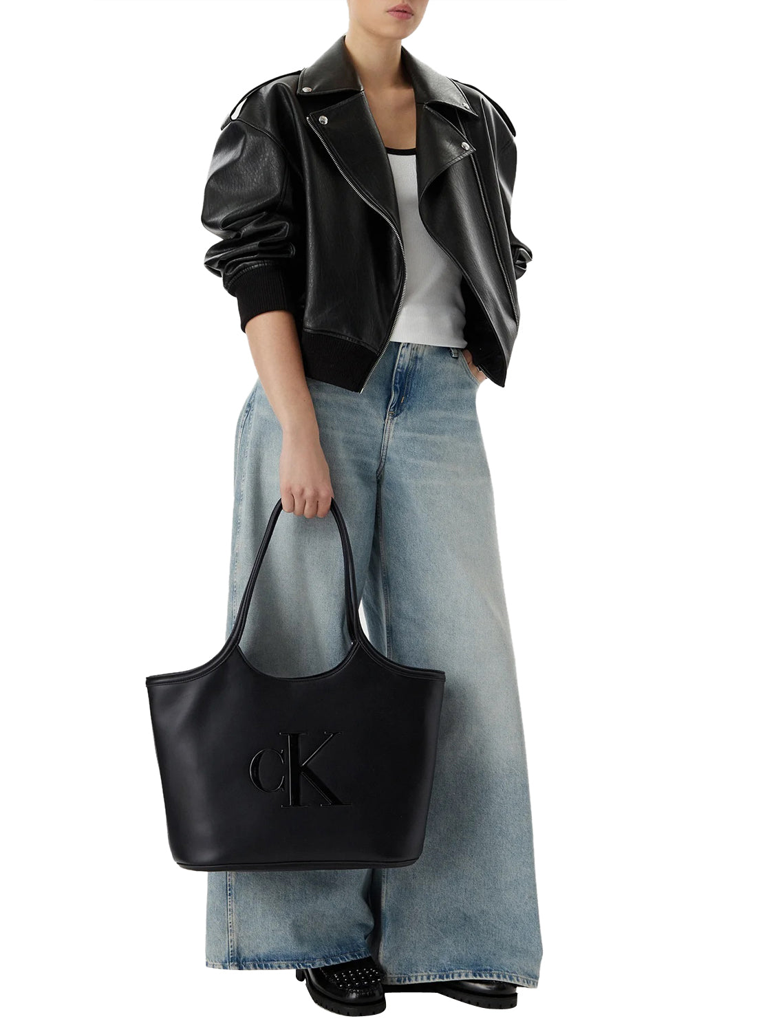 CALVIN ACC.2USCITA Calvin Klein Borsa Shopper Bold Ck - Nero BLACK