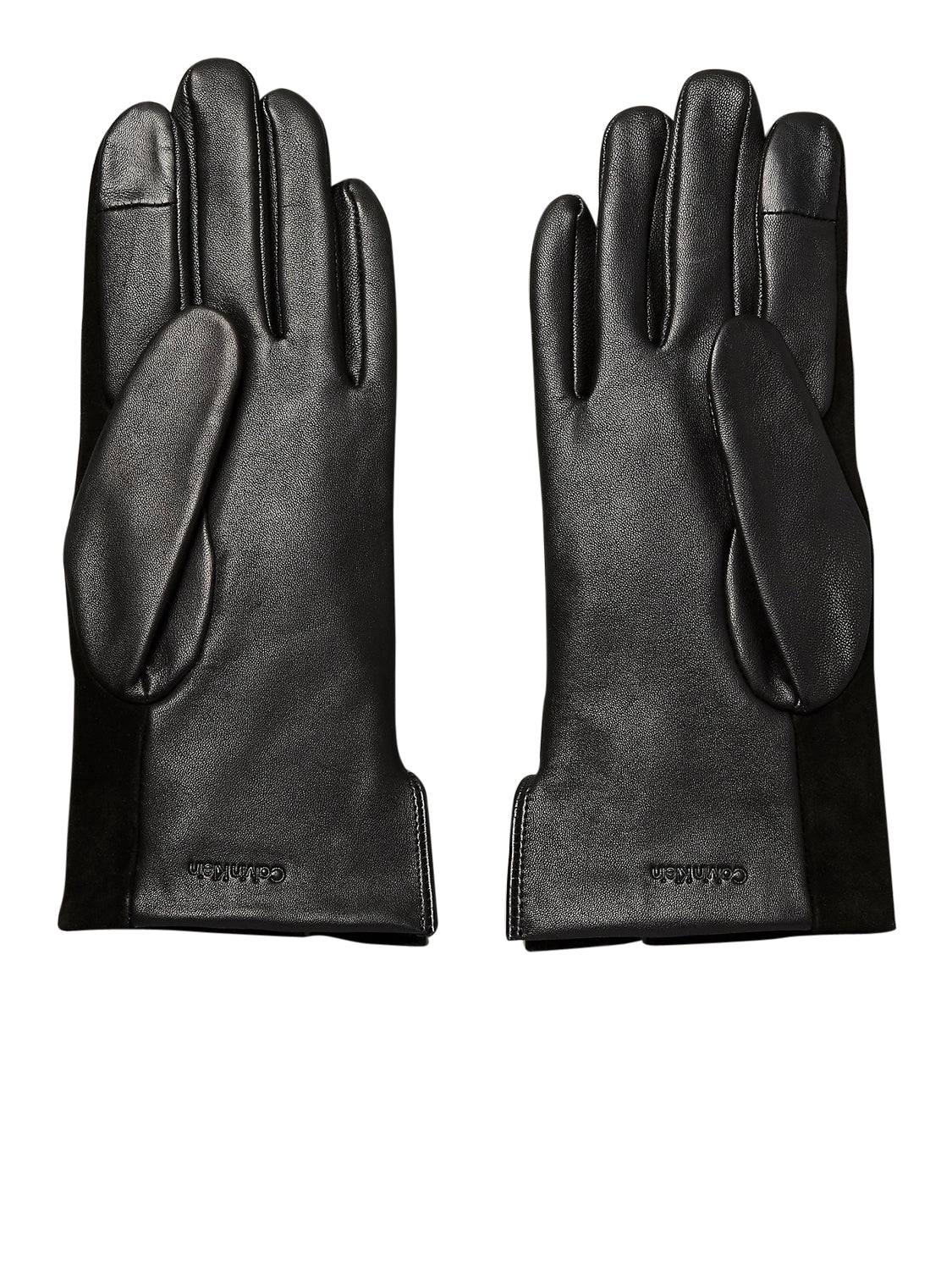 Calvin Klein Guanti Touchscreen In Pelle E Camoscio Calvin Klein - Nero BLACK