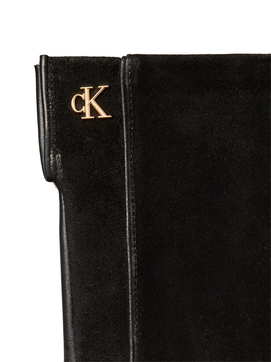 Calvin Klein Guanti Touchscreen In Pelle E Camoscio Calvin Klein - Nero BLACK