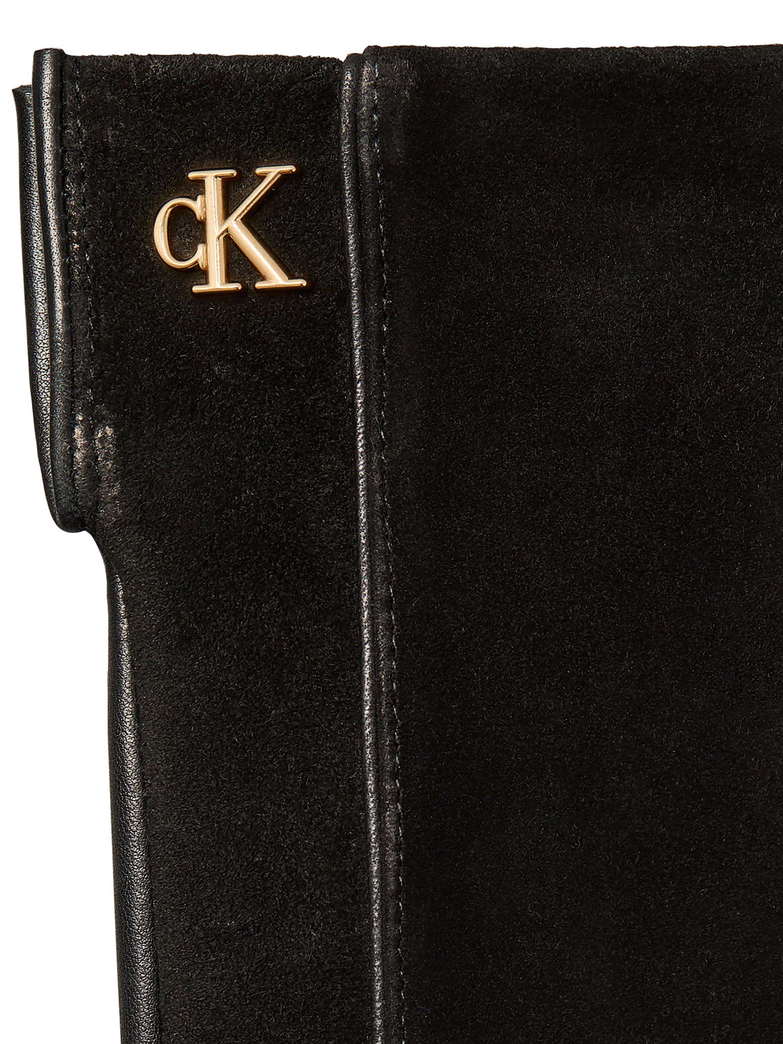 Calvin Klein Guanti Touchscreen In Pelle E Camoscio Calvin Klein - Nero BLACK