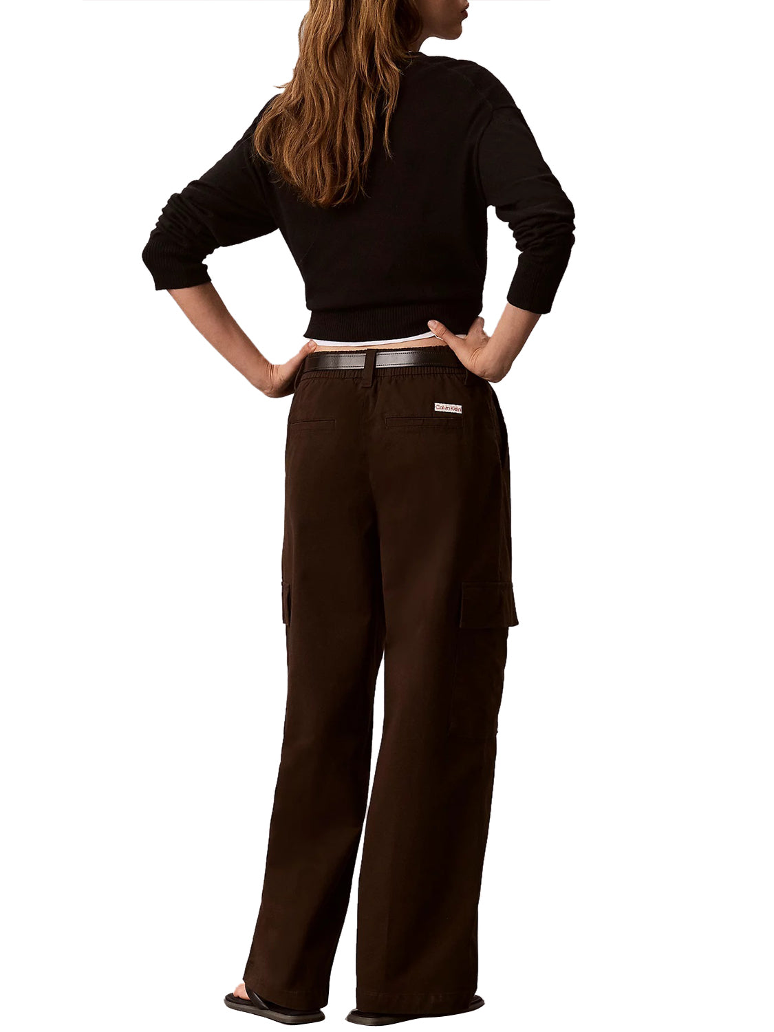 CALVIN2 1USCITA Pantaloni Cargo In Cotone Elasticizzato Calvin Klein - Caffè Dark Coffee