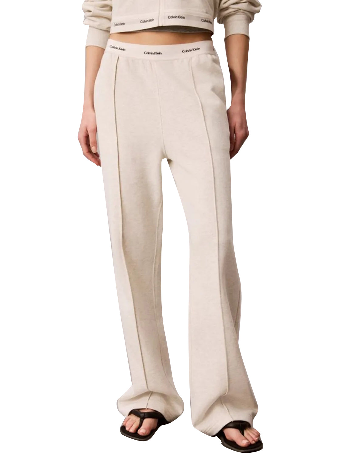 CALVIN2 1USCITA Pantaloni Da Jogging A Gamba Larga Calvin Klein - Vaniglia VANILLA