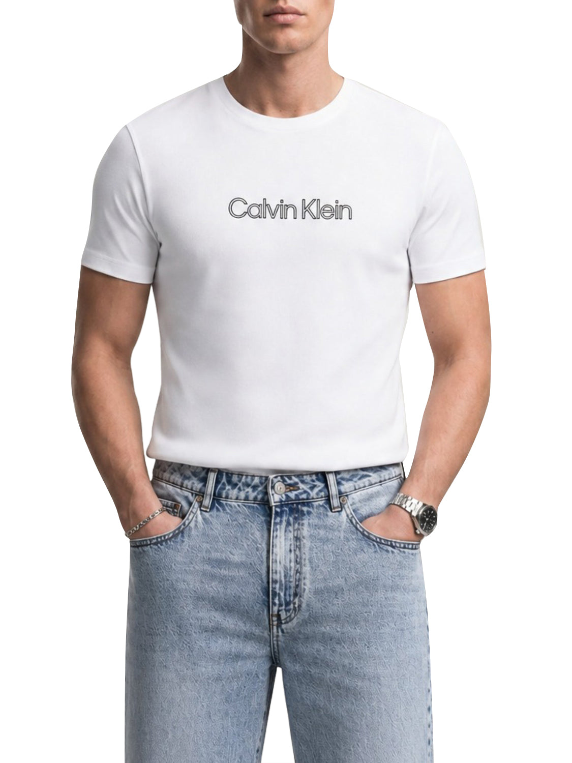 CALVIN2 1USCITA T-Shirt Graphic Tees Calvin Klein - Bianco Bright White