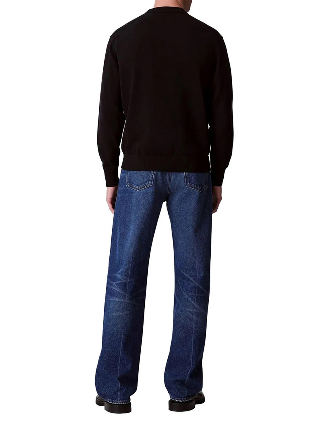 CALVIN2 1USCITA Calvin Klein Felpa Eu Ls Cotton Relaxed Uomo - Nero BLACK