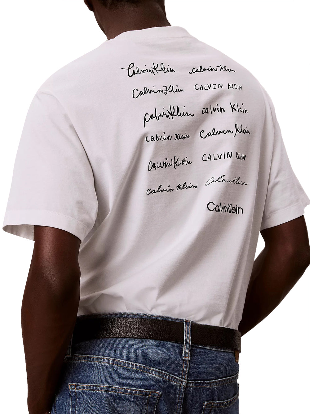 CALVIN2 2USCITA T-Shirt Calvin Klein 16S April Graphic Relaxed - Bianco Bright White