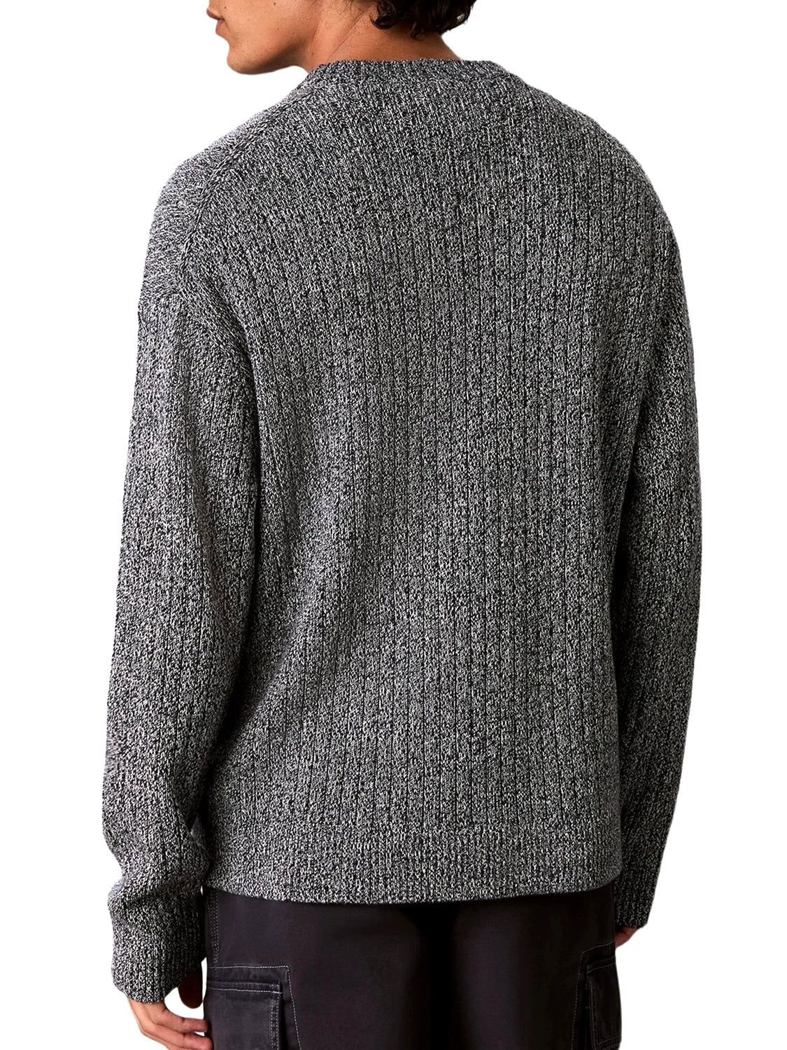 CALVIN2 2USCITA Maglione A Costine In Cotone Calvin Klein - Dark Sapphire Mouline Dark Sapphire Mouline