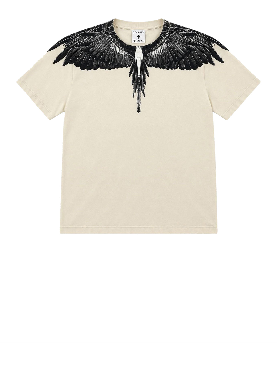 COUNTY OF MILAN T-Shirt Marcelo Burlon Con Stampa Latte LATTE/NERO