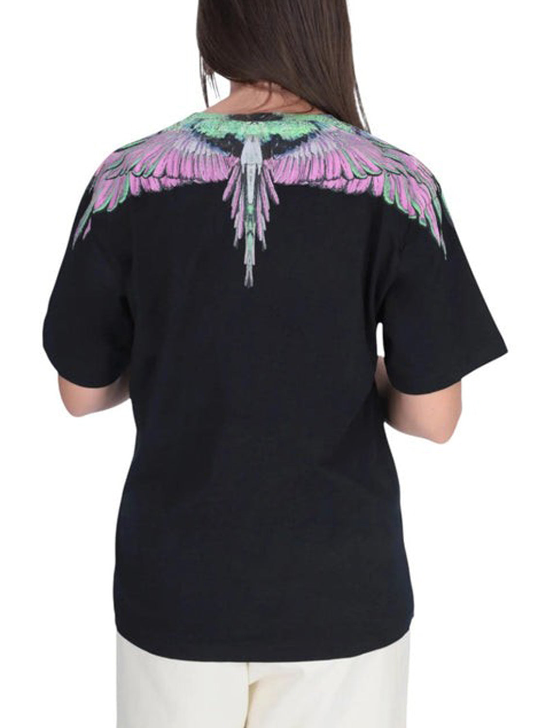 COUNTY OF MILAN Felpa Marcelo Burlon Stampa Wings Nero Nero_Wings Pink-Bianco