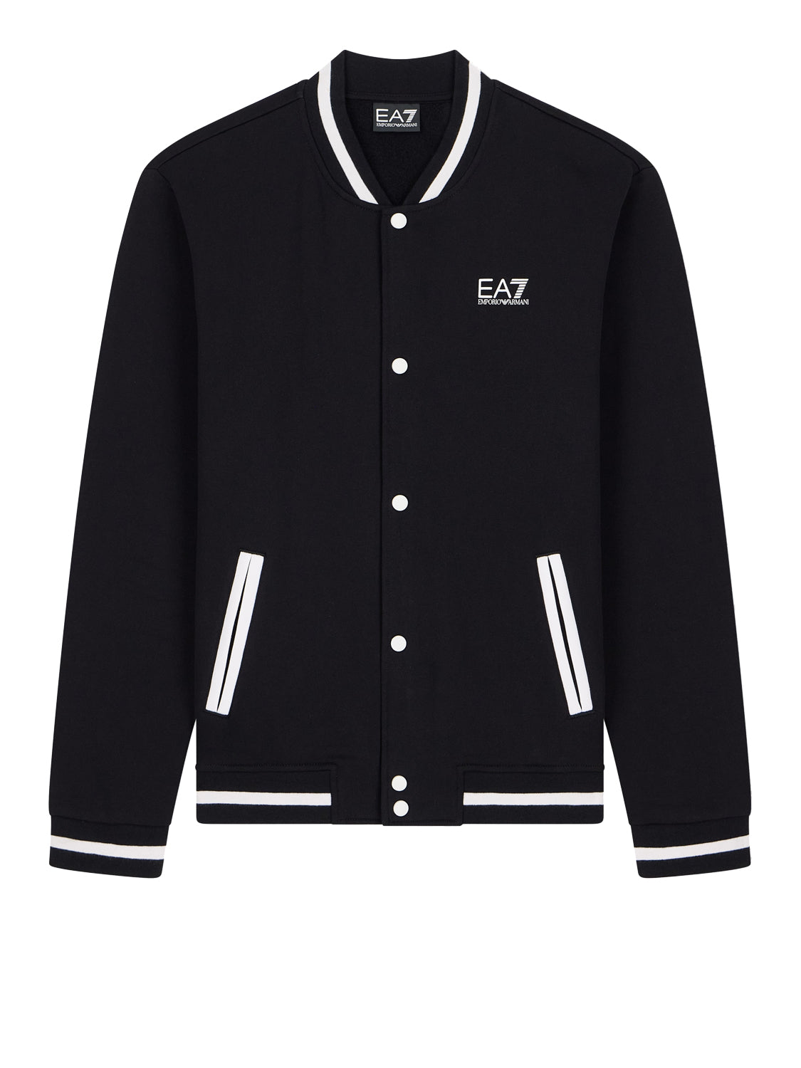 EA7 Ea7 Felpa Core Identity in cotone con collo baseball - Nero BLACK