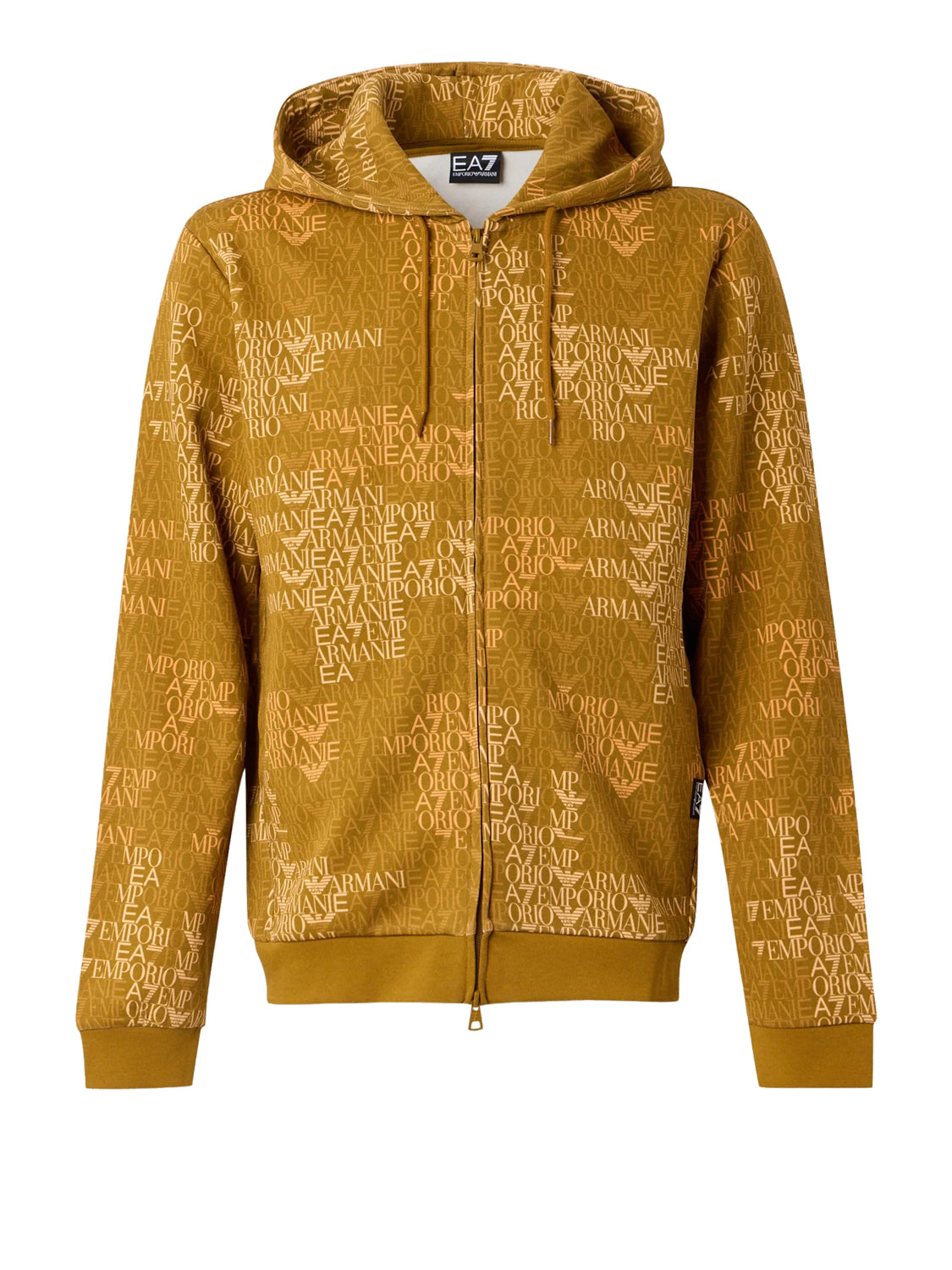 EA7 Ea7 Felpa Logo Series full zip con cappuccio in misto cotone Senape Fancy Tapenade Ea7 M