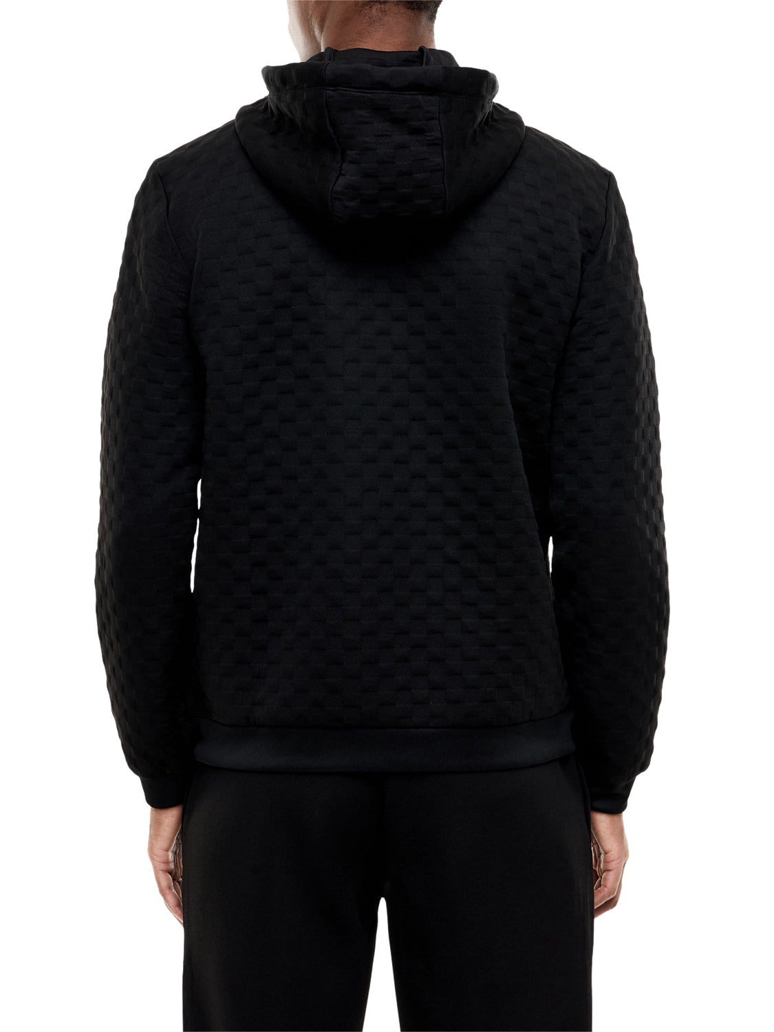 EA7 Felpa Ea7 Premium Label con cappuccio e zip intera - Nero BLACK