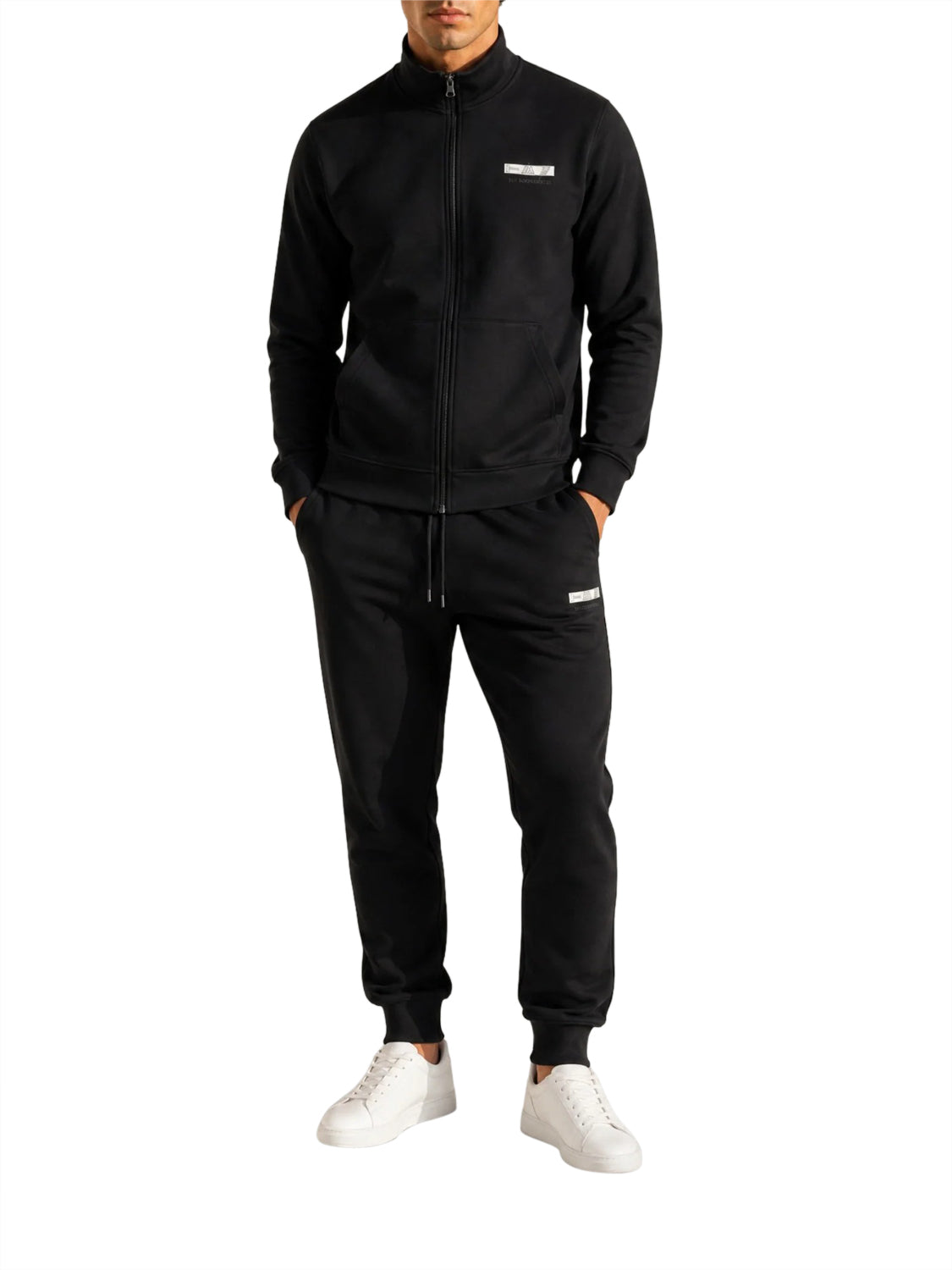 EA7 Tuta sportiva Visibility vestibilità regolare in jersey di cotone - Nero BLACK/WHITE