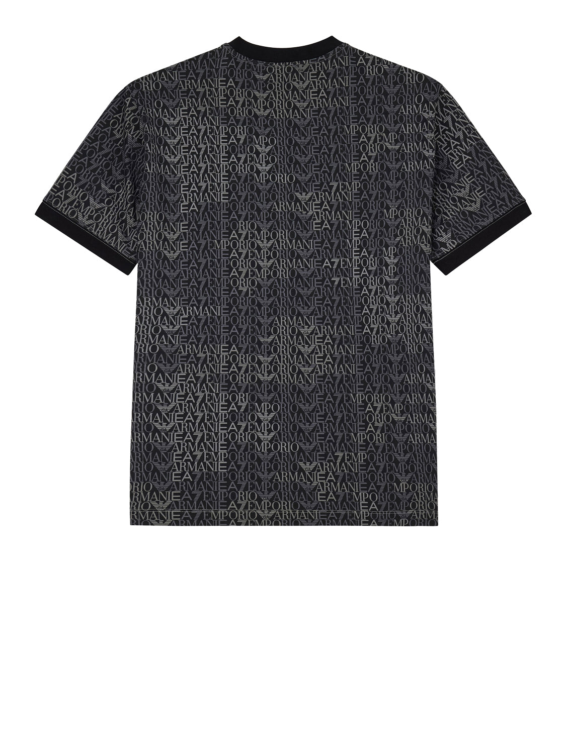 EA7 T-shirt Ea7 Logo Series in jersey di cotone con monogramma - Nero Fancy Black Ea7 Mono