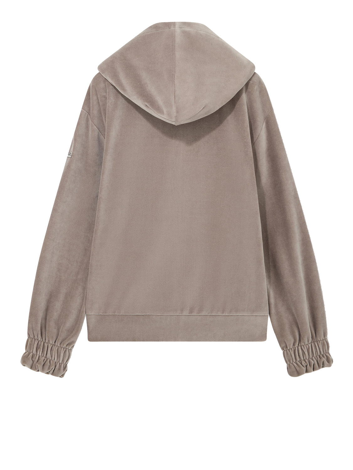 EA7 Felpa Ea7 Athletic Velour con cappuccio e zip a effetto velour Biege Cinder