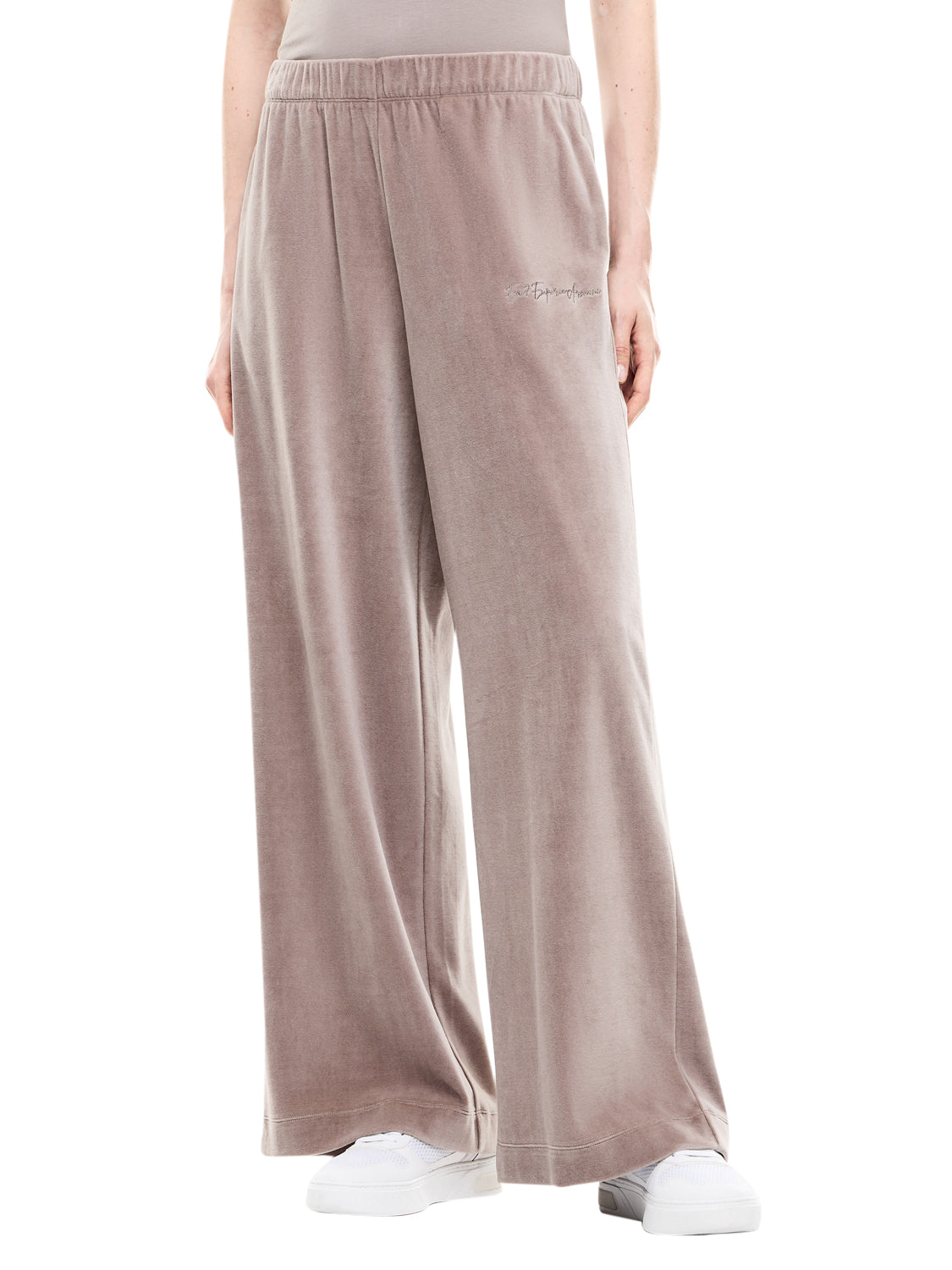 EA7 Pantatuta Ea7 Athletic Velour in velour morbido a gamba ampia - Cinder Cinder