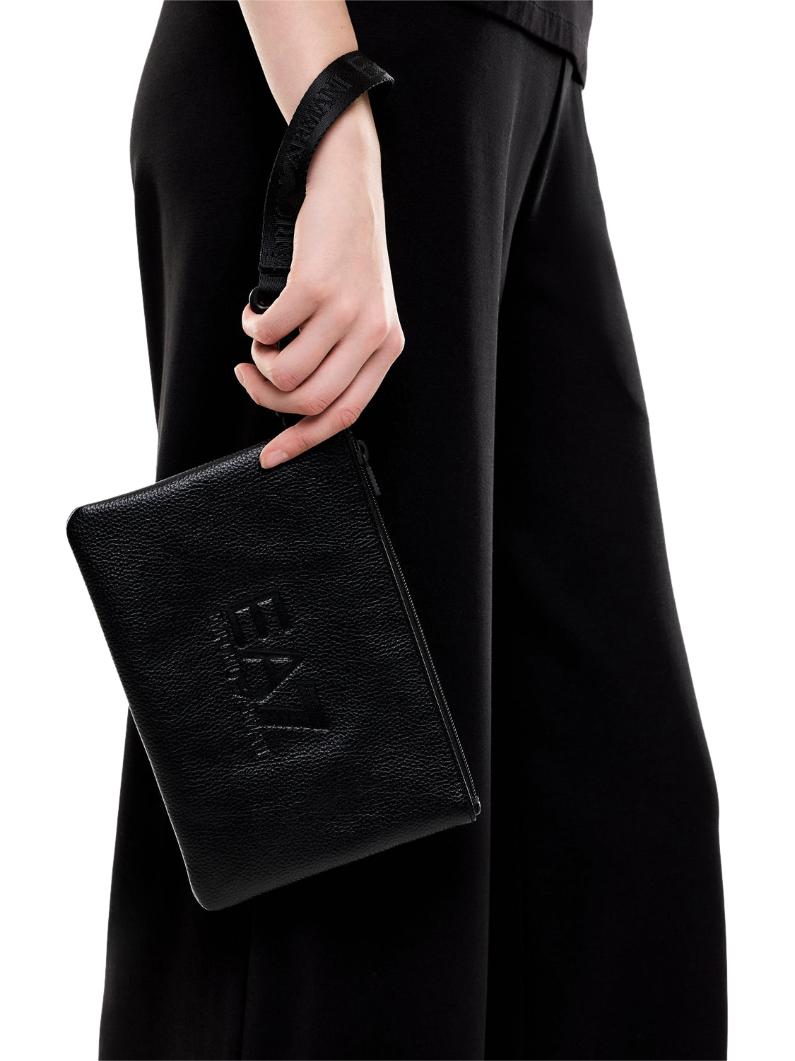 EA7 Pochette con logo a rilievo e cinturino removibile Nero BLACK