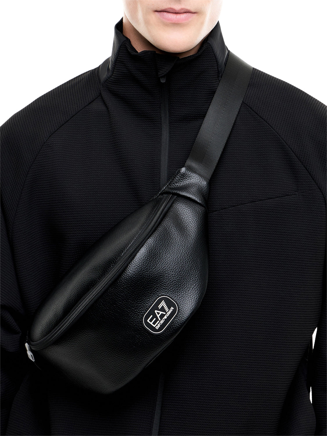 EA7 Marsupio Ea7 con logo a contrasto e tracolla regolabile Nero BLACK