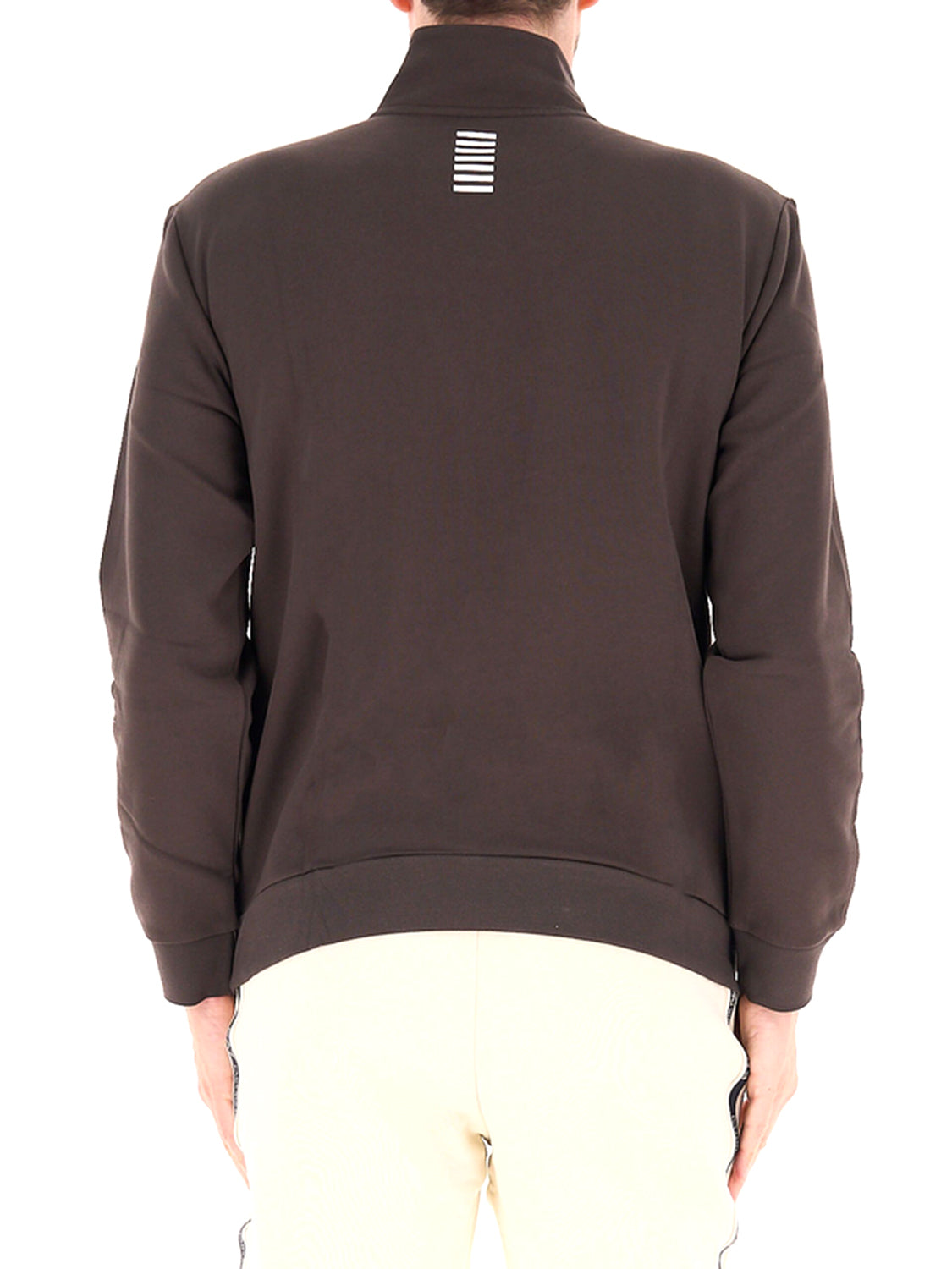 EA7 Felpa Cotone con Collo Montante e Zip a 3/4 Core Identity EA7 - Mulch MULCH