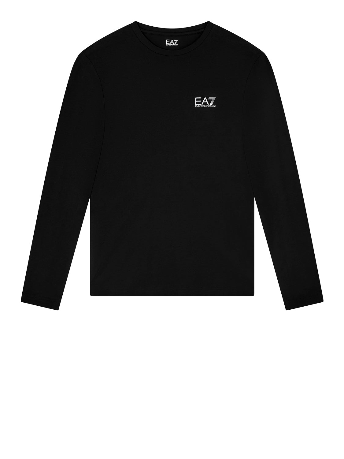 EA7 Ea7 T-shirt Core Identity girocollo a maniche lunghe in cotone - Nero BLACK