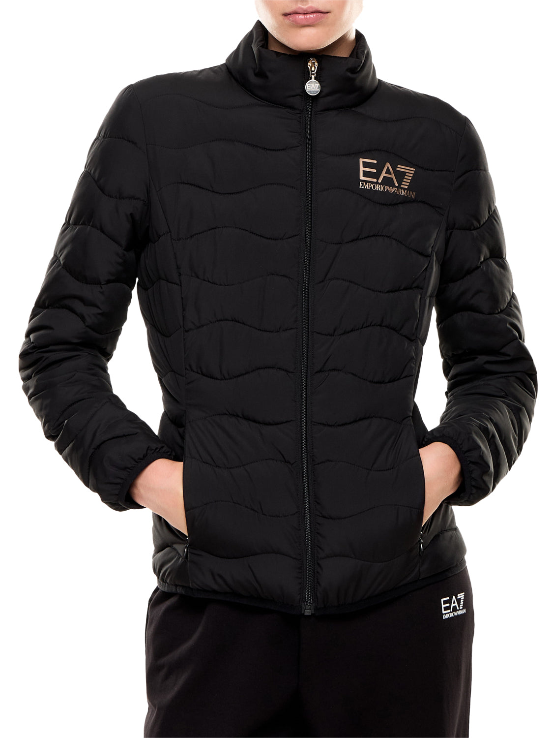 EA7 Giacca In Nylon Imbottita Core Lady Con Collo Montante EA7 - Nero BLACK