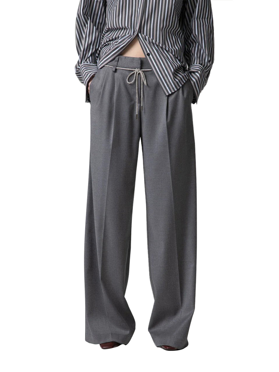GAELLE PARIS Pantalone Loose Con Pinces Gaelle Paris - Grigio Grigio