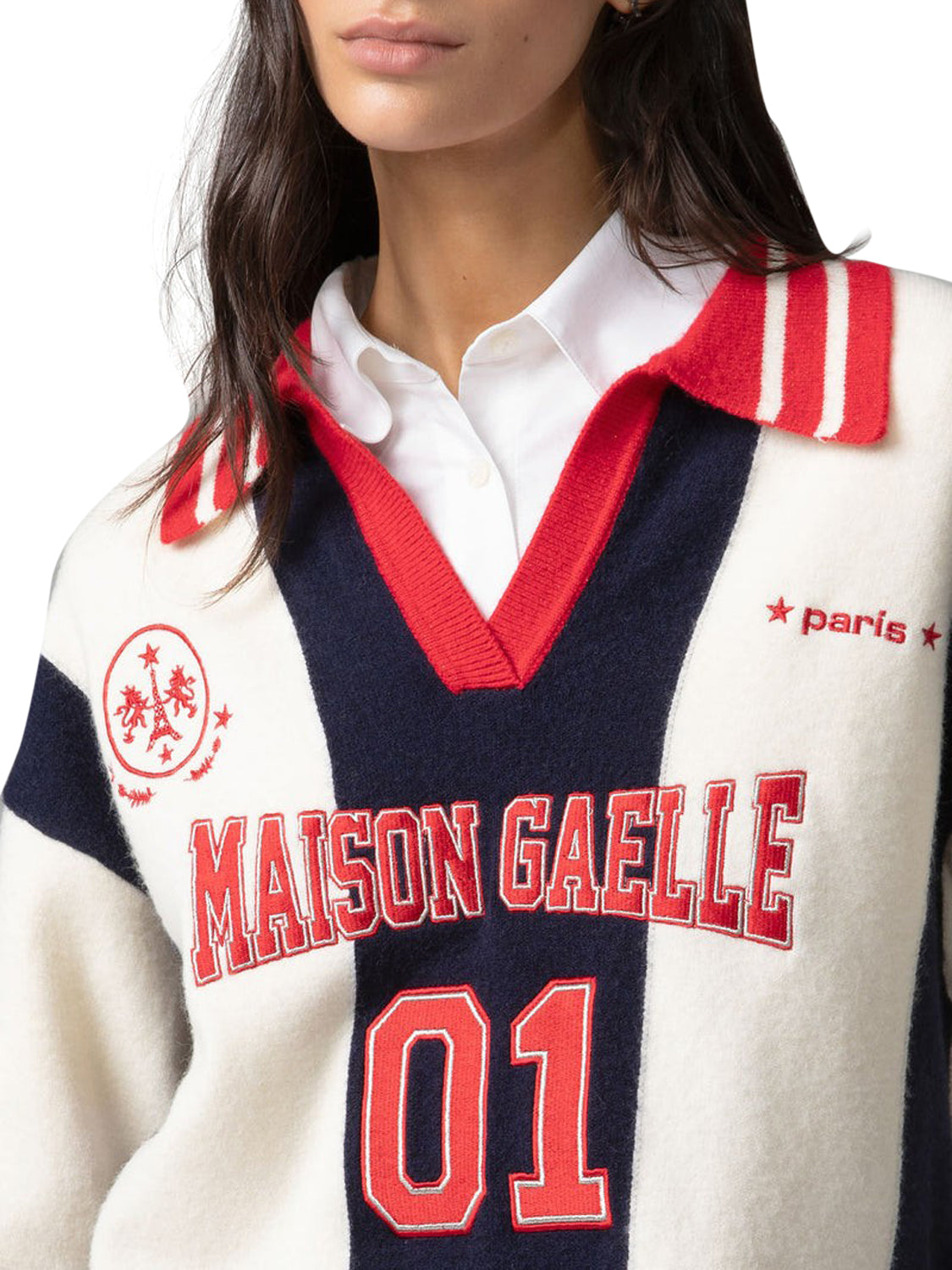 Gaelle Paris Pullover Collo Polo Con Personalizzazioni Logo Gaelle Paris Multicolore MULTI