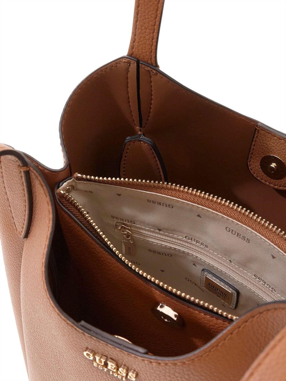 GUESS 1 USCITA Guess Borsa A Mano A Secchiello Melody - Caramel CARAMEL