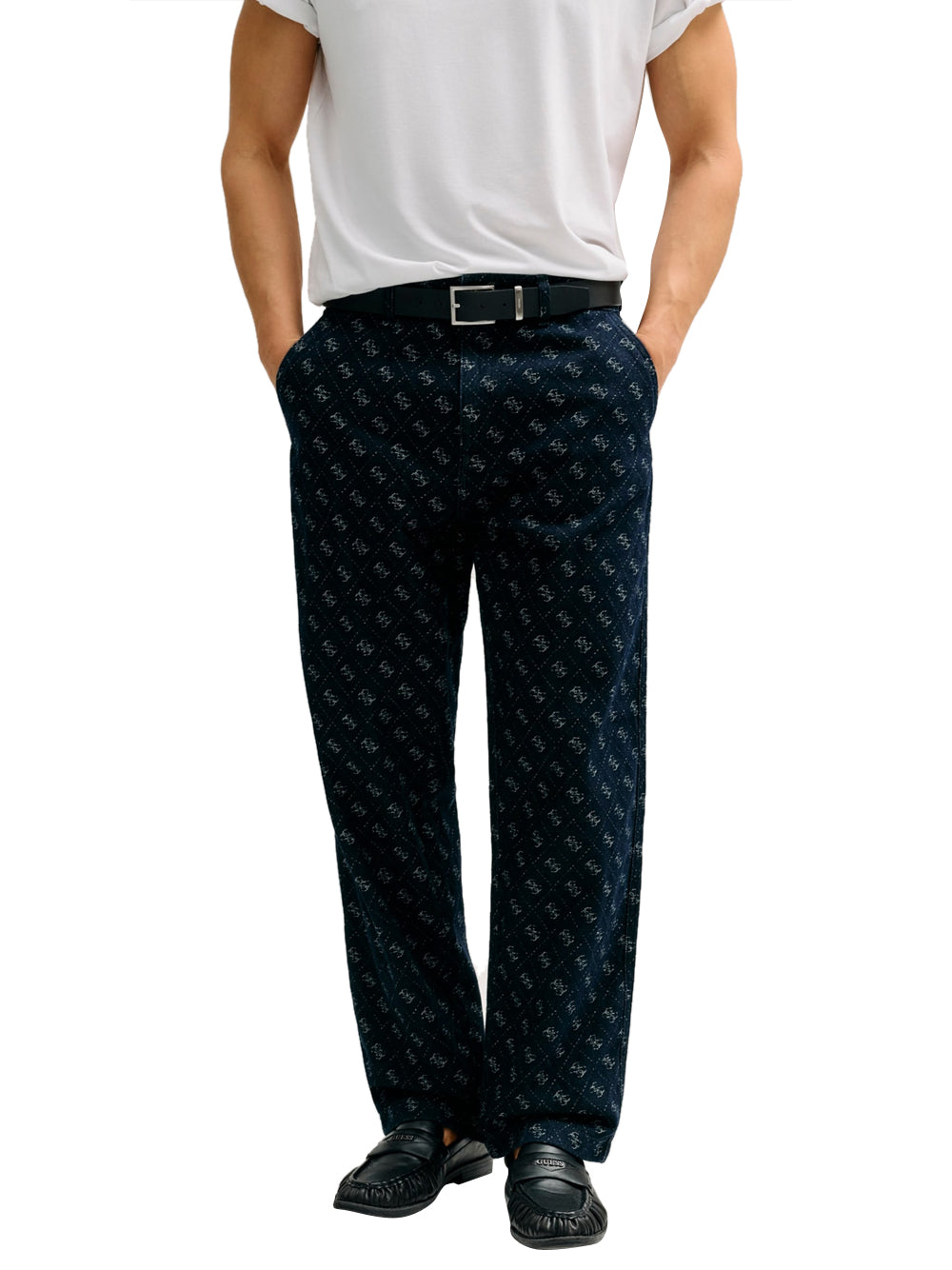 GUESS 1 USCITA Guess Jeans Chino Damon - Blu Wisley 4G Logo