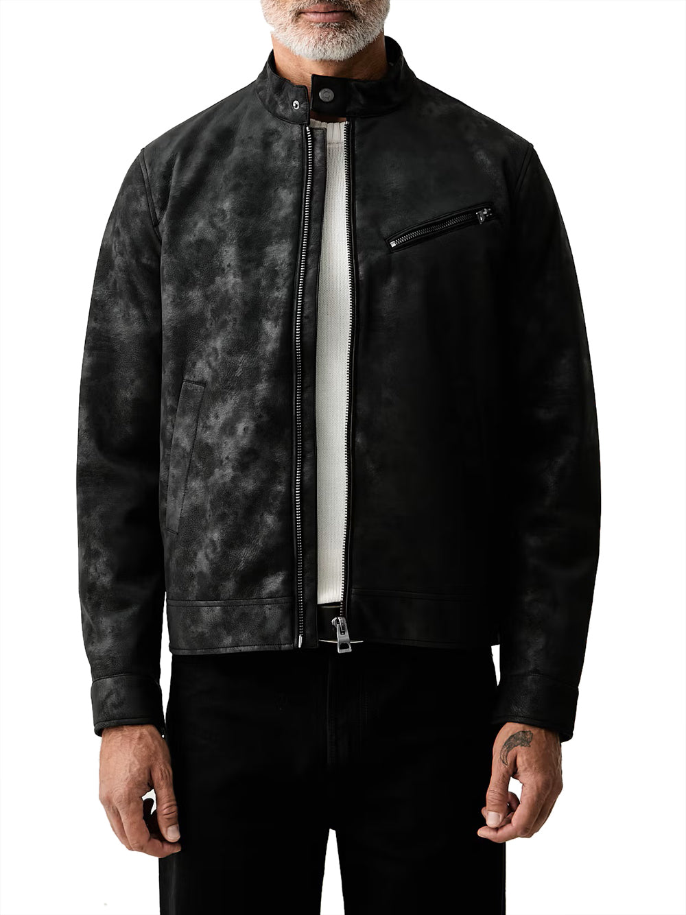GUESS 1 USCITA Guess Giacca Biker Harrington - Nero Black Cloudy Grey+Bl
