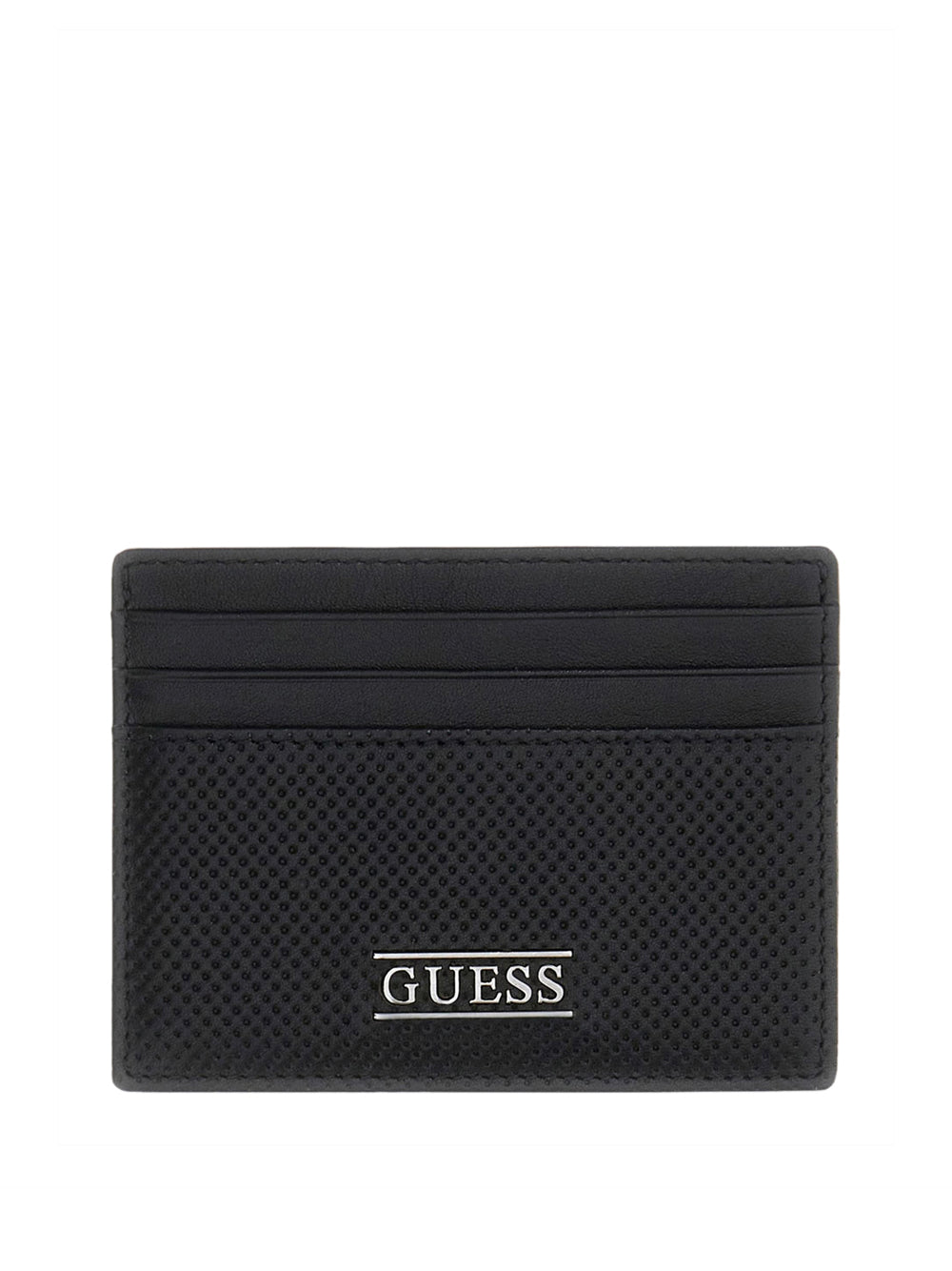 GUESS 1 USCITA Guess Porta Carte In Vera Pelle Boston - Nero BLACK