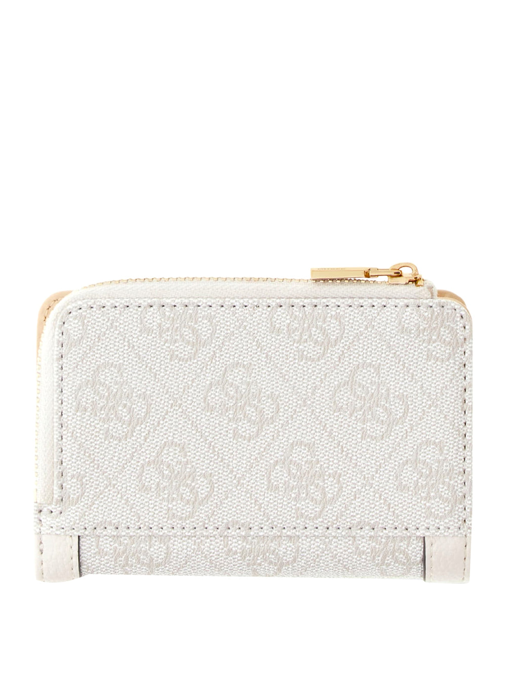 GUESS 1 USCITA Guess Portafoglio Lindsey Slg Zip Arnd Card Case - Bone Bone Logo