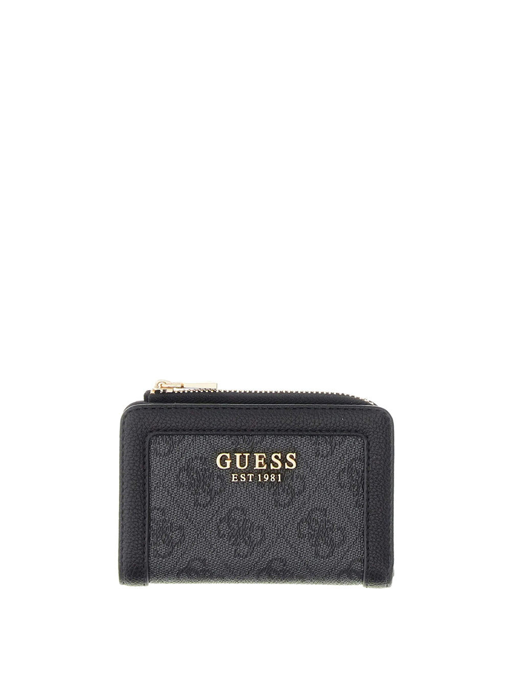 GUESS 1 USCITA Guess Portafoglio Lindsey Slg Zip Arnd Card Case - Coal Coal Logo
