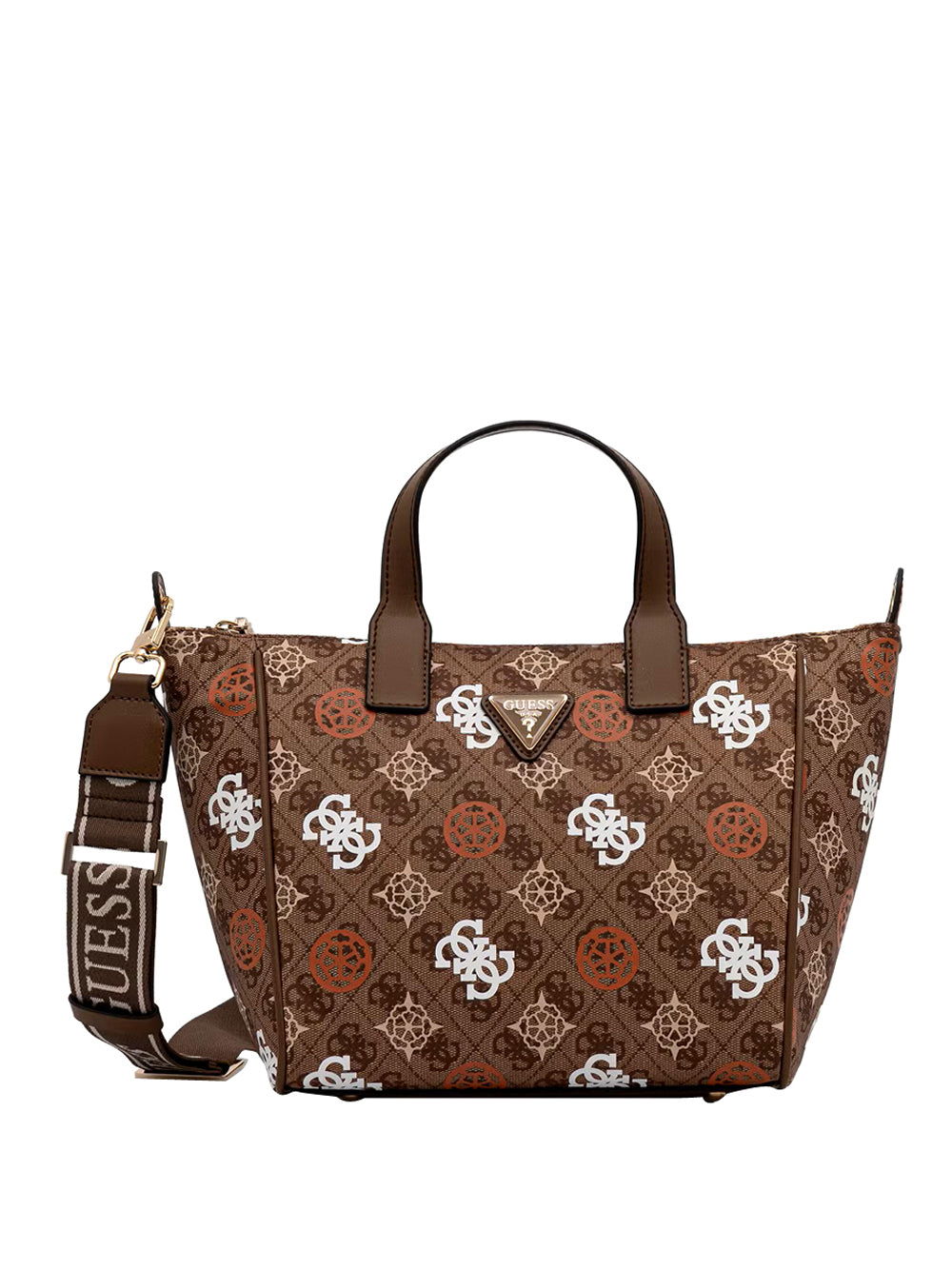 GUESS 1 USCITA Guess Borsa A Mano Eliette Logo Tote - Brown Ginger Logo