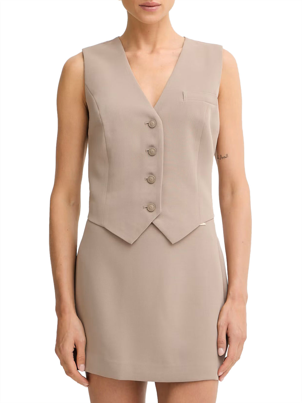 GUESS 1 USCITA Guess Gilet Sl Theoline Perfect Vest - Taupe Silk taupe