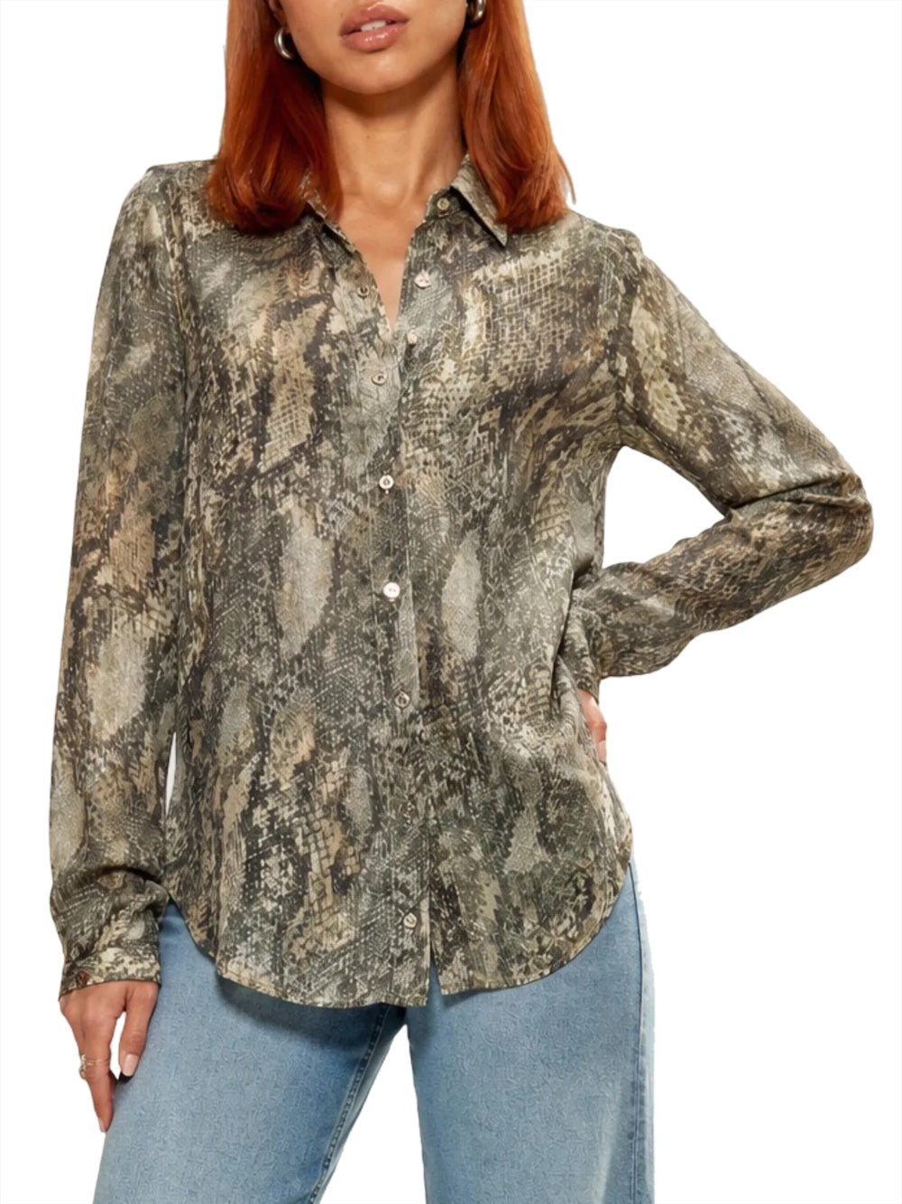 GUESS 1 USCITA Guess Camicia New Ls Clouis - Rustic Phyton Rustic Phyton