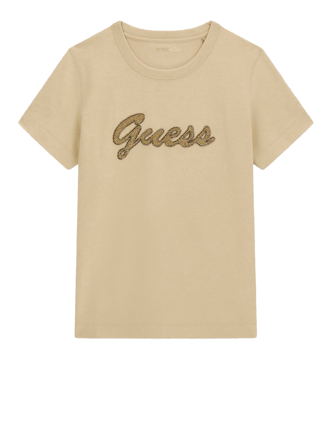 Guess Tshirt Ss Cn Beads Script Tee Guess - Tan TAN