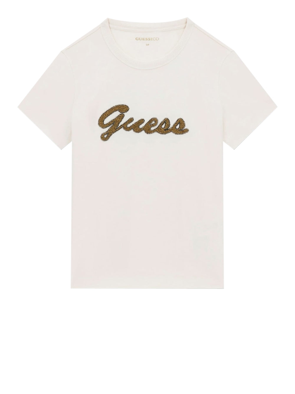 GUESS 1 USCITA Guess T-Shirt Beads Script - Cream Cream white