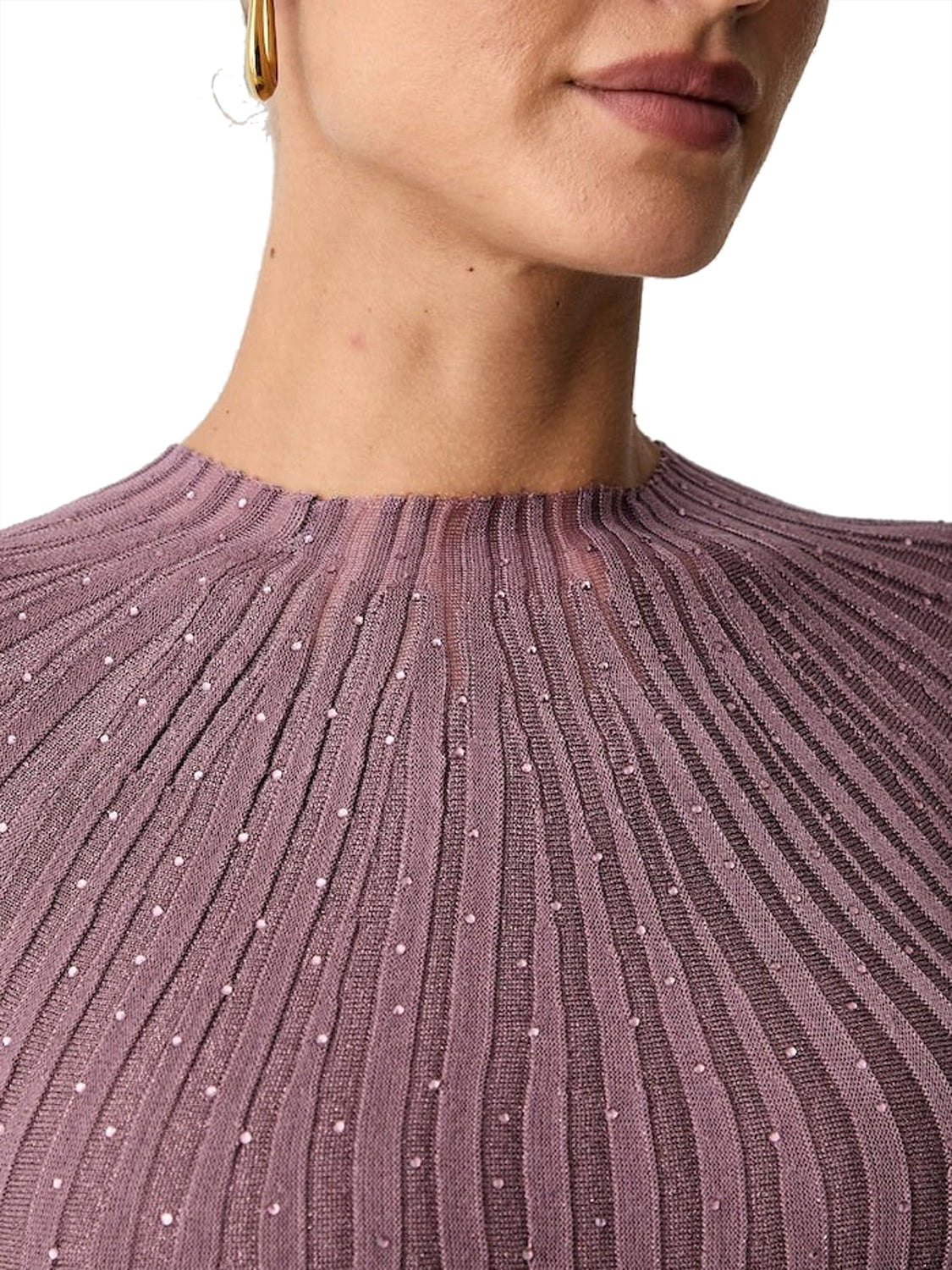 GUESS 1 USCITA T-Shiert Guess Ss Sheer Yoke Cn Perilla Ribbe - Viola Viola