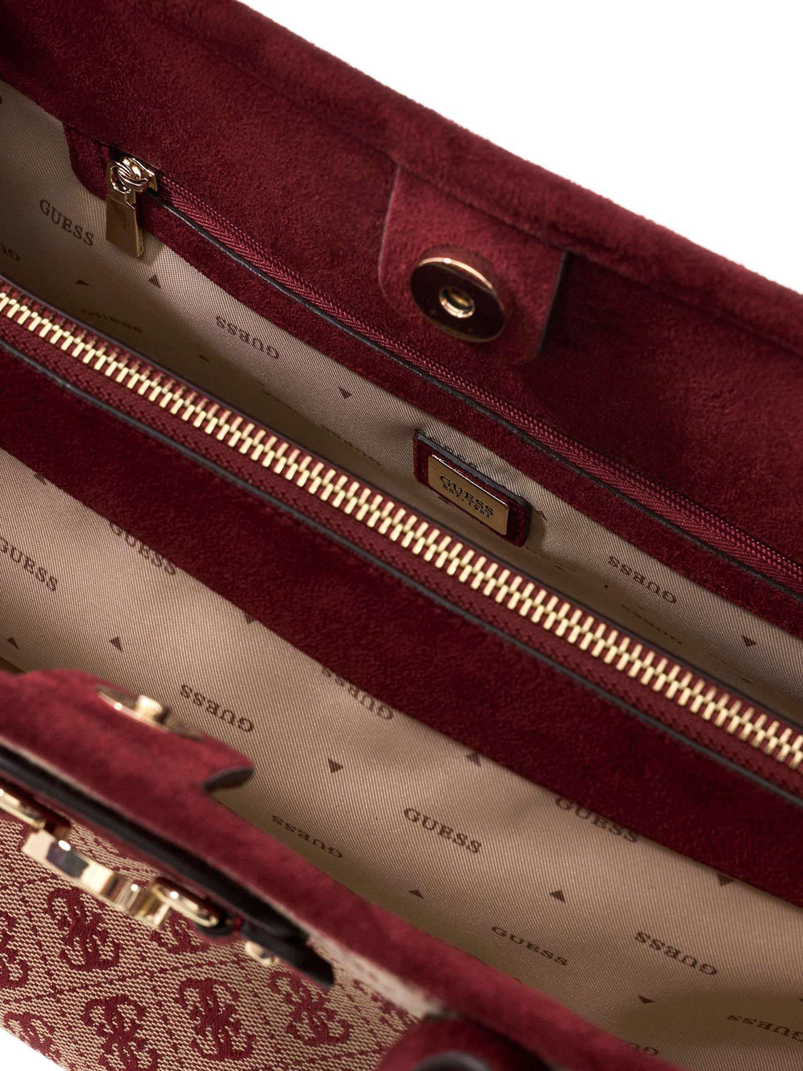 GUESS 2 USCITA Borsa A Mano Samantha Girlfriend Guess - Multi Merlot Logo