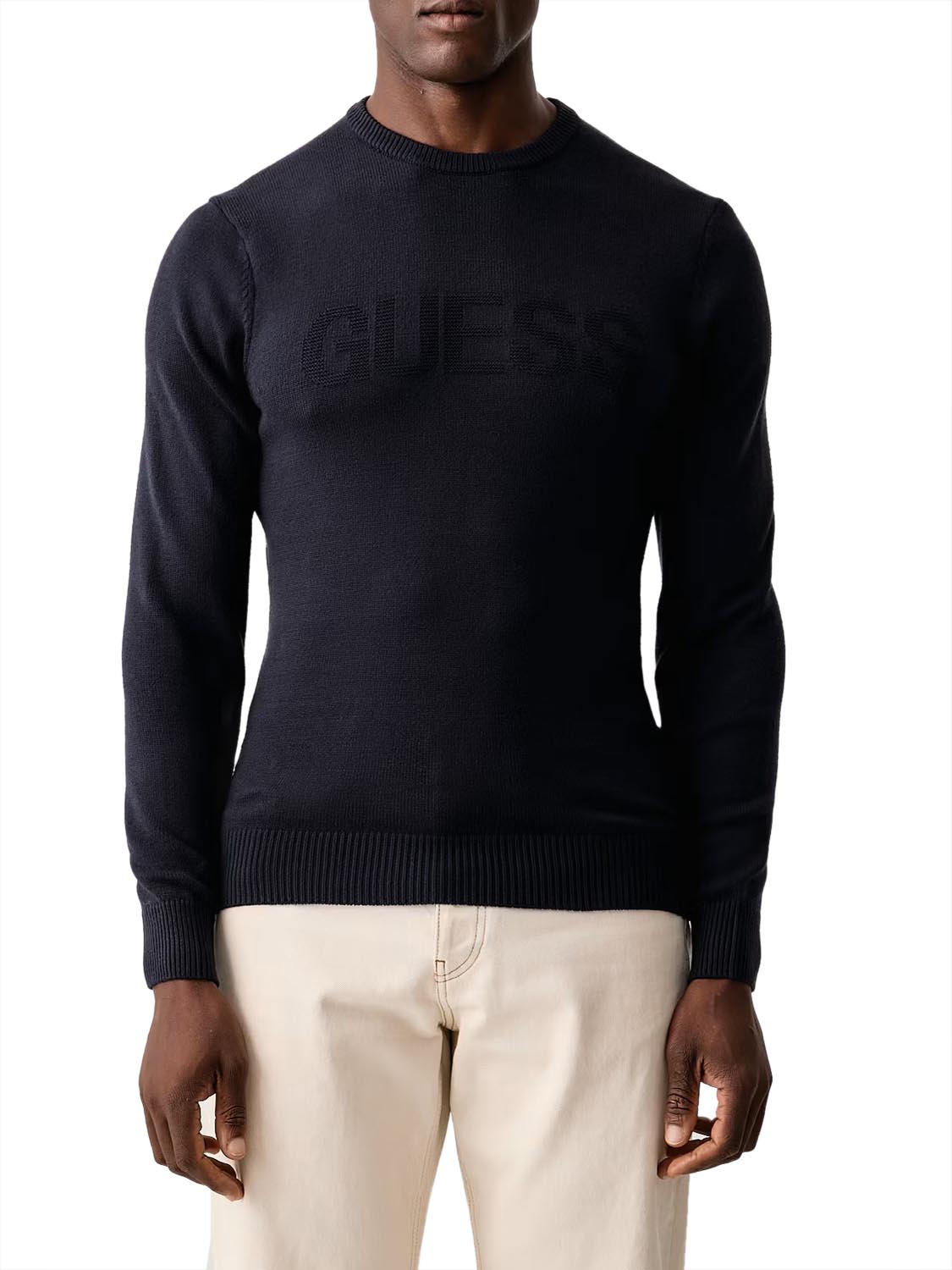 Guess Maglione Girocollo in Viscosa Noburo Guess - Blu Navy Smart blue